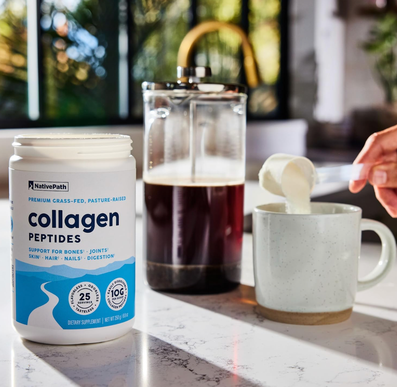 Proteína en polvo de péptidos de colágeno para piel, cabello y uñas, colágeno en polvo para piel